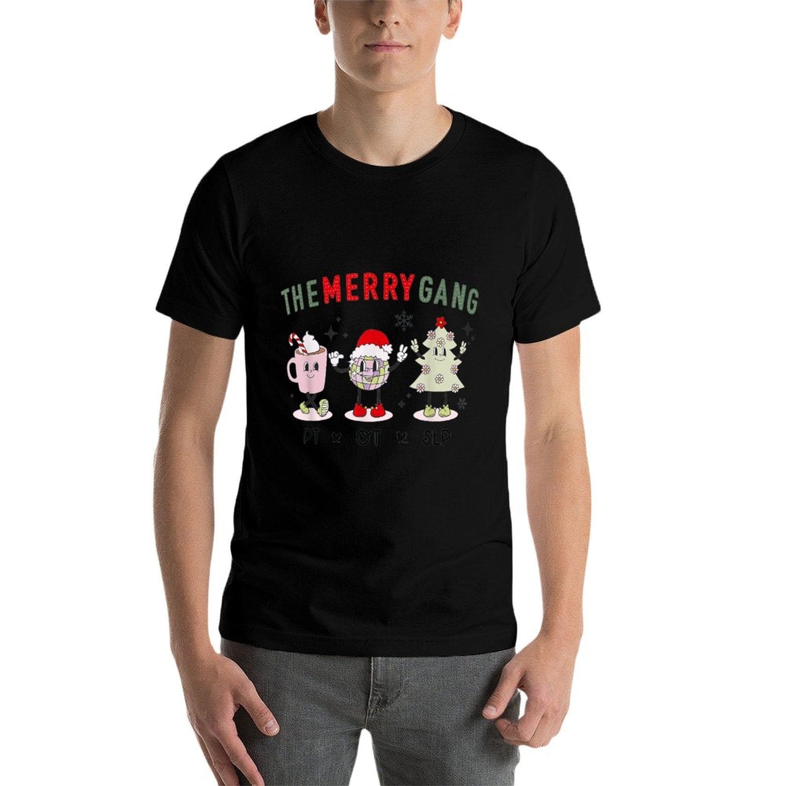 Women Merry Therapy Gang Holiday Therapy Squad Christmas  Quick-drying T-Shirt