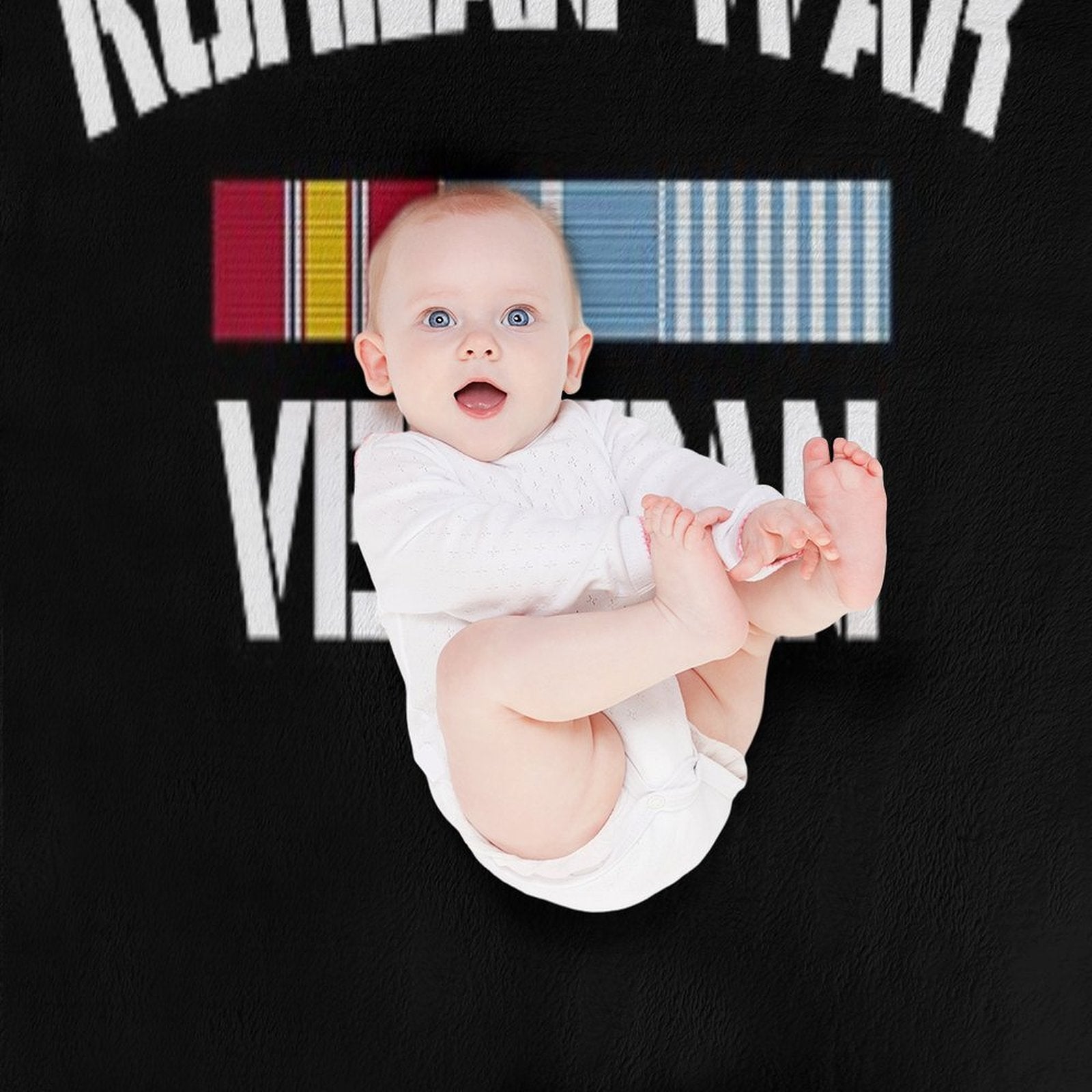 Korean War Veteran Pride Korea Service Ribbon Sustainable Throw Blanket