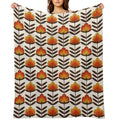 Boogie - Retro Florals Minimal Trendy 70s Style Throwback Flower Pattern Versatility Throw Blanket