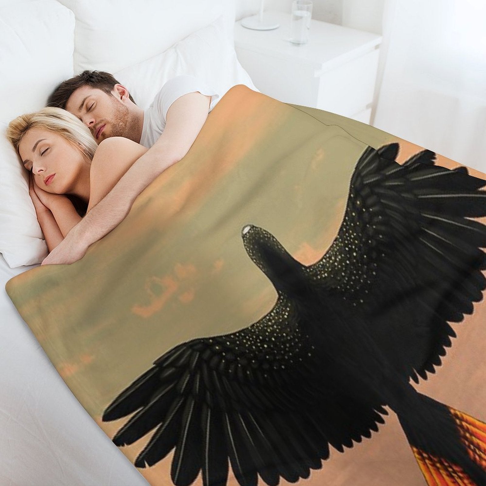 Red-Tailed Black Cockatoo - Australian Bird Sustainable Throw Blanket
