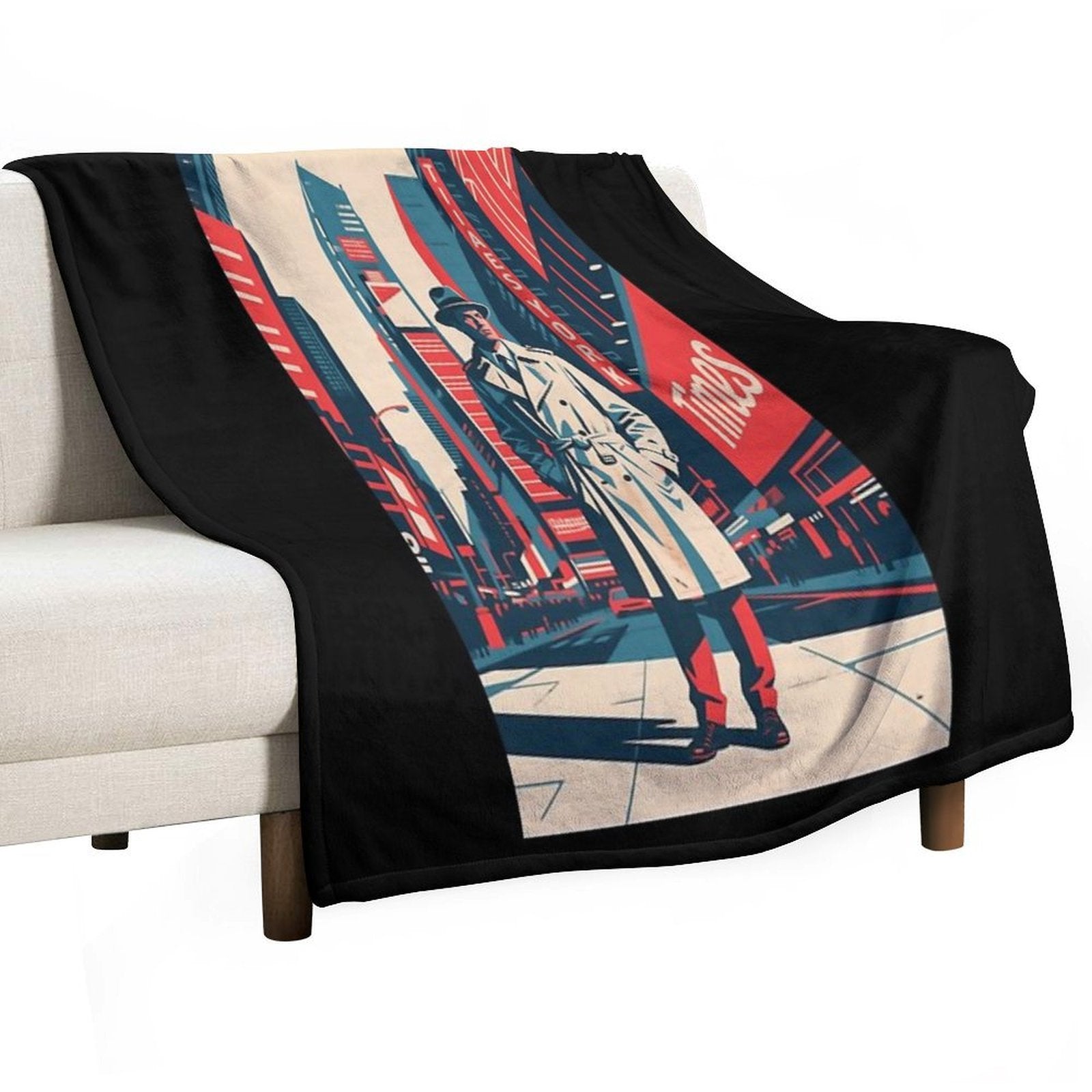 Bold Stranger in Times Square – Hope Style Urban Art Premium Throw Blanket
