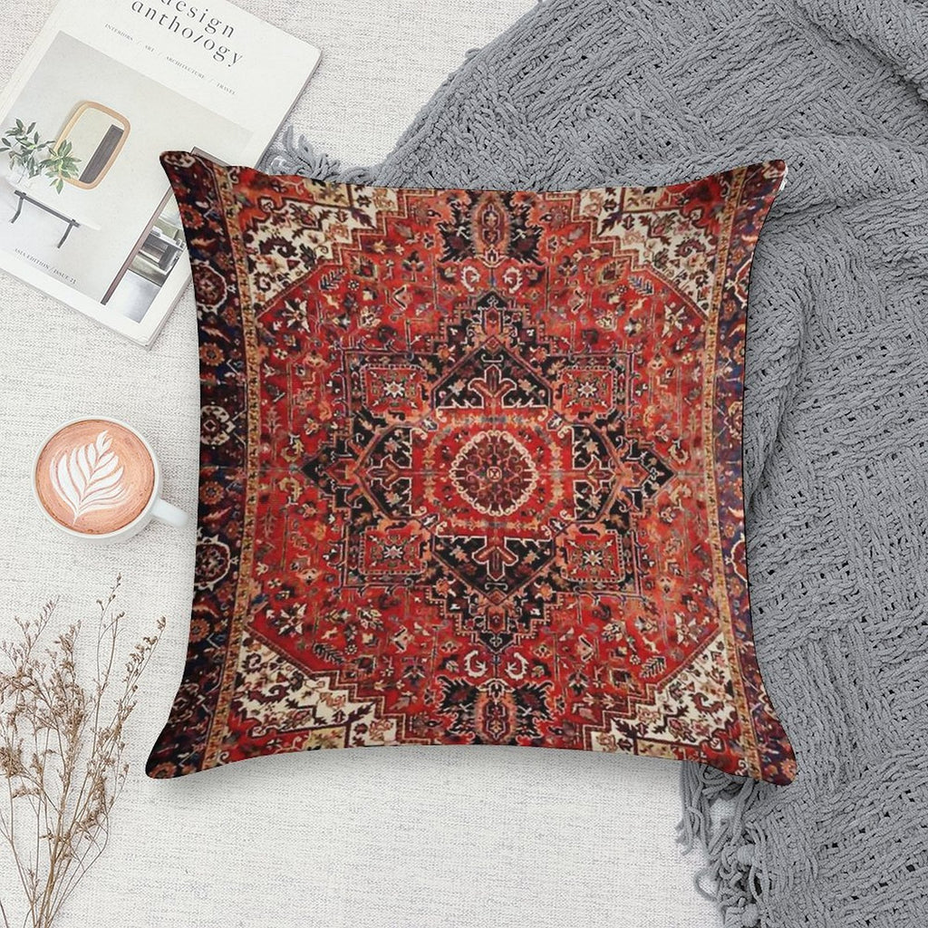 Heriz Antique Vintage Boho Persian Carpet Print Soft Skin-Friendly Throw Pillow