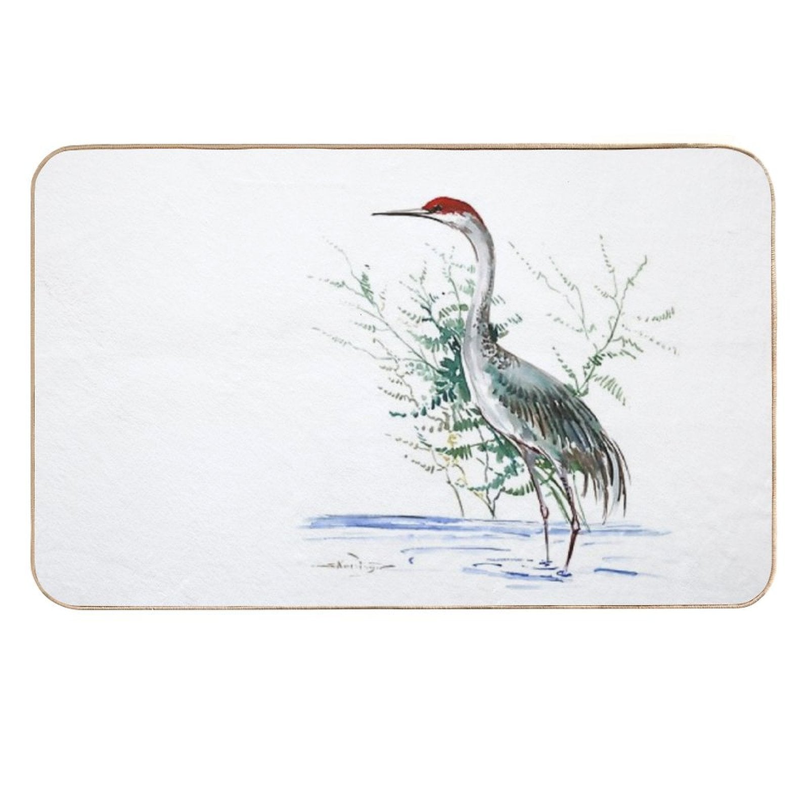 Sandhill Crane  Dirt-Trapping Bath Mat