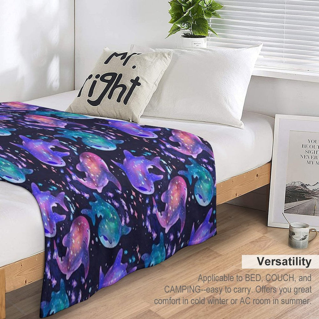 Cosmic Whale Shark Lightweight Throw Blanket