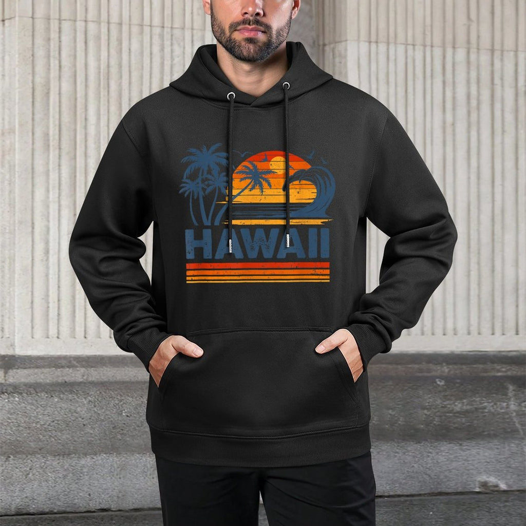 Hawaii Vacation Sunset Cute 70S Vintage Retro Beach Machine Washable Hoodie
