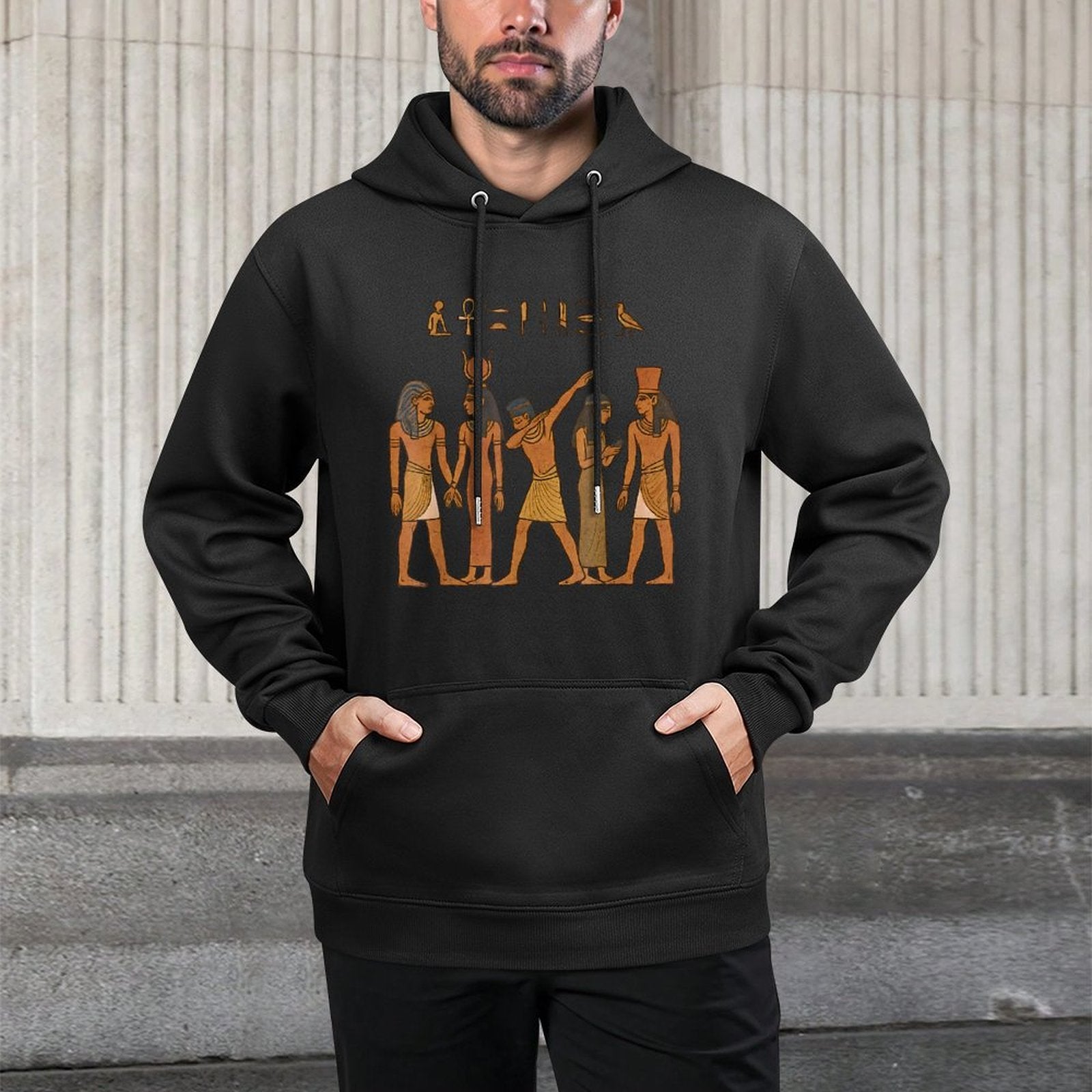 Ancient Egypt Meme Dabbing Funny Pharaoh Hieroglyphic Mobile All-Day Comfort Hoodie