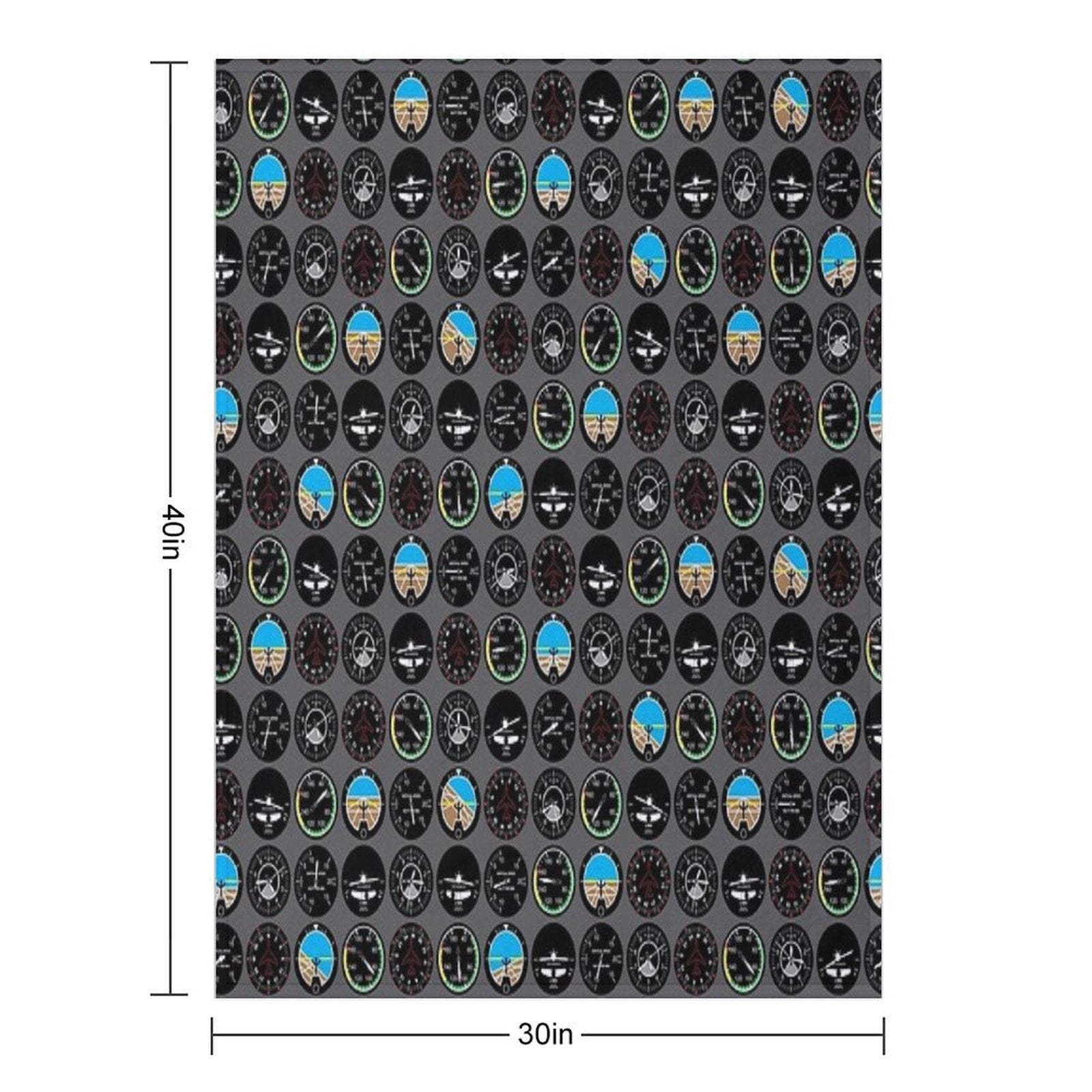 Flight Instruments Anti-pilling Throw Blanket