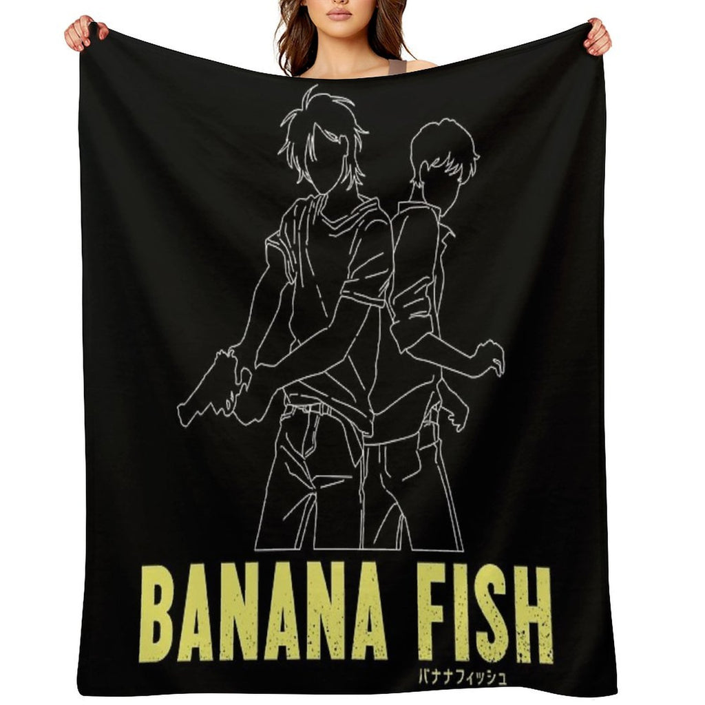 Banana Fish - Ash & Eiji Silhouette Compact Throw Blanket