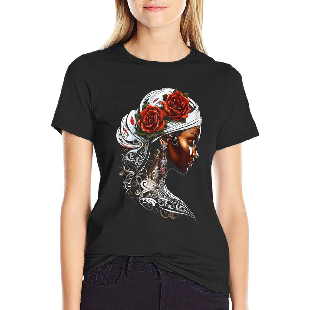 Women Flowers Human Art Abstract Graphic Women  Quick-drying T-Shirt