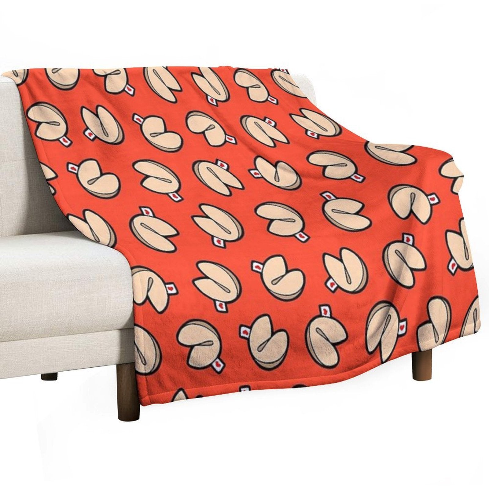 Fortune Cookies Pattern Travel-friendly Throw Blanket