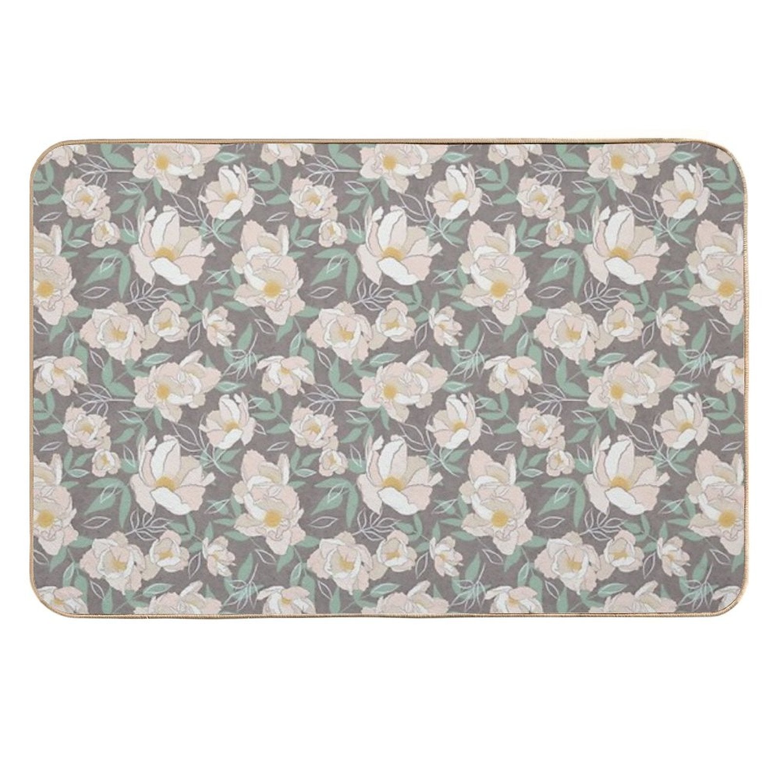 Peonies on Purple  Dirt-Trapping Bath Mat