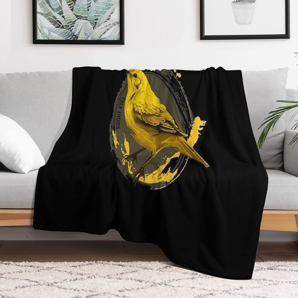 Bright Eyes Yellow Bird - Bright Eyes Easy Care Throw Blanket