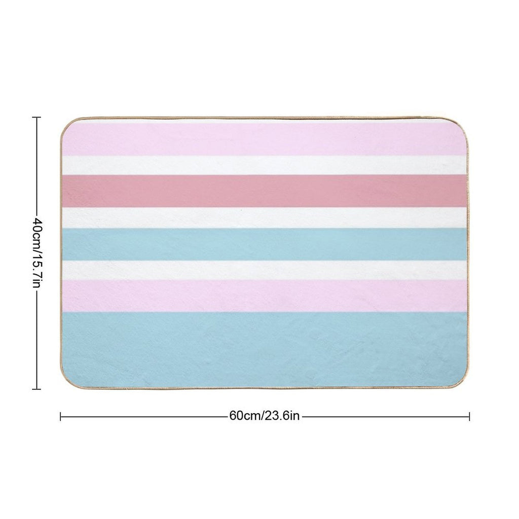 Peppermint And Strawberry Gum Stripes  Absorbent Bath Mat