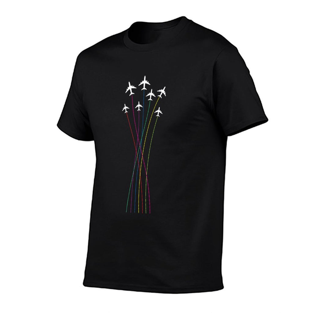 Colorful Airplanes - Airplane Airline Pilot Aviation Lover  Lightweight T-Shirt