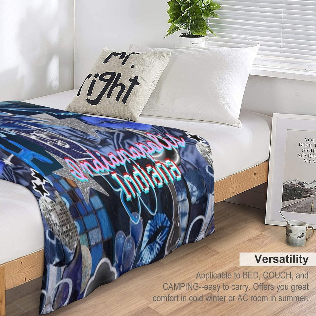 Indianapolis Indiana COLLAGE Travel-friendly Throw Blanket