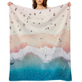 Aerial Sandy Beach Multi-functional Throw Blanket
