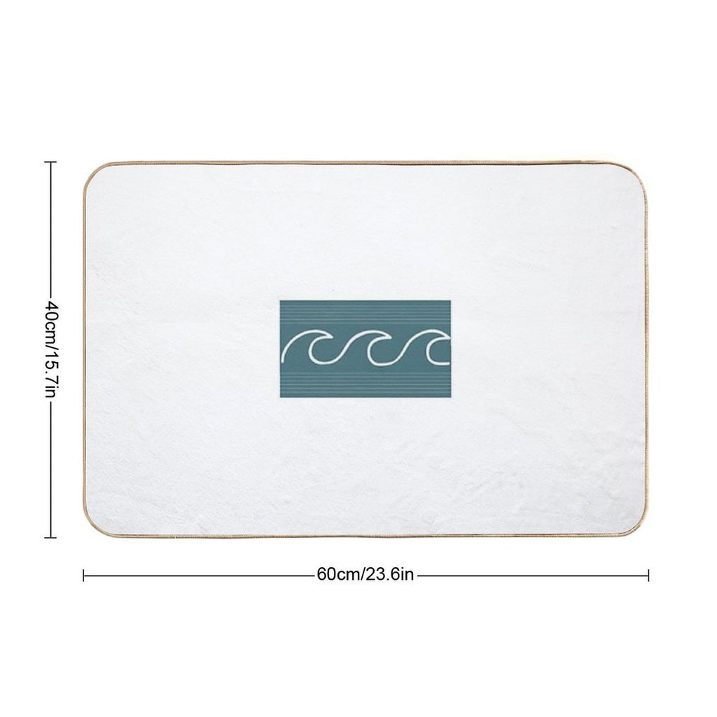 Surf Shop Style Wave  Long-Lasting Bath Mat