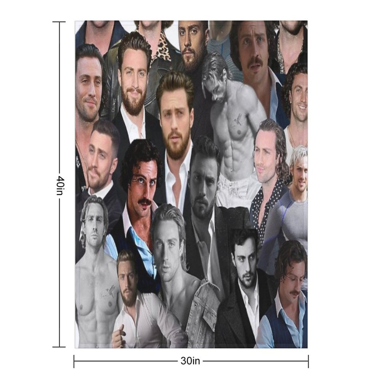 Aaron-taylor Johnson Photo Collage Plush Throw Blanket