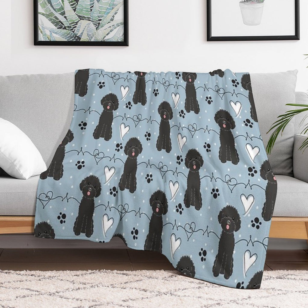 LOVE Black Toy Poodle Durable Throw Blanket
