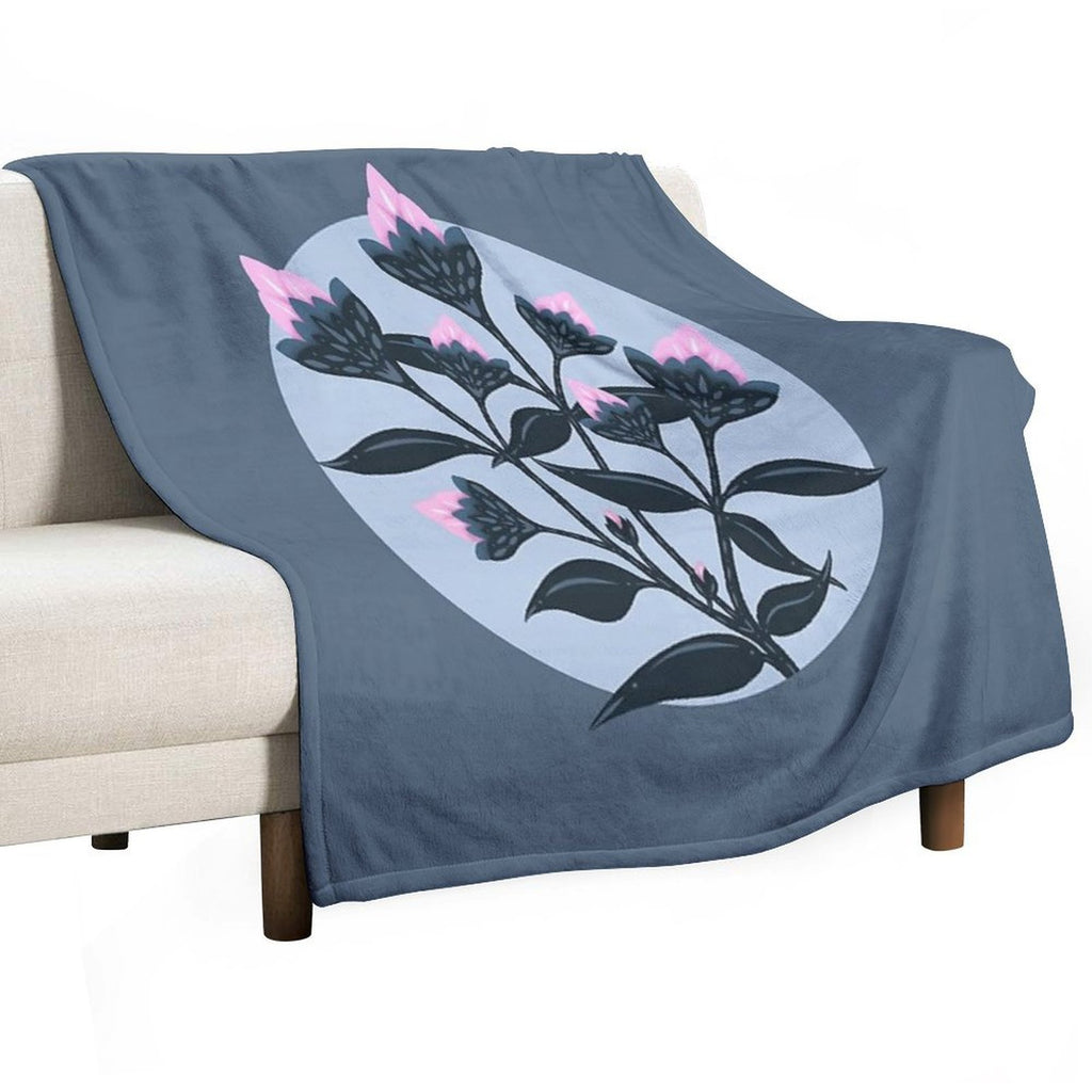 Abstract Flowers in Minimalist Style Gift-ready Throw Blanket