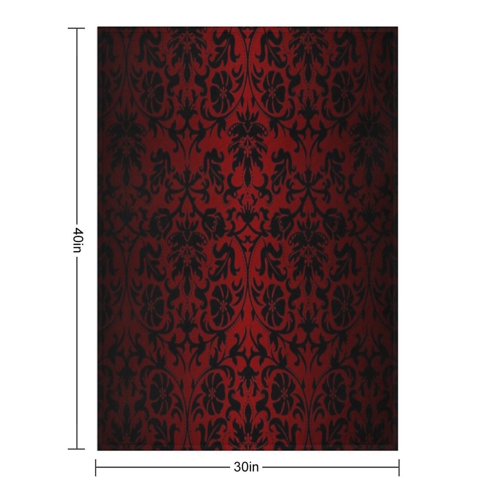 Dark Red And Black Damask Pattern Lightweight Throw Blanket