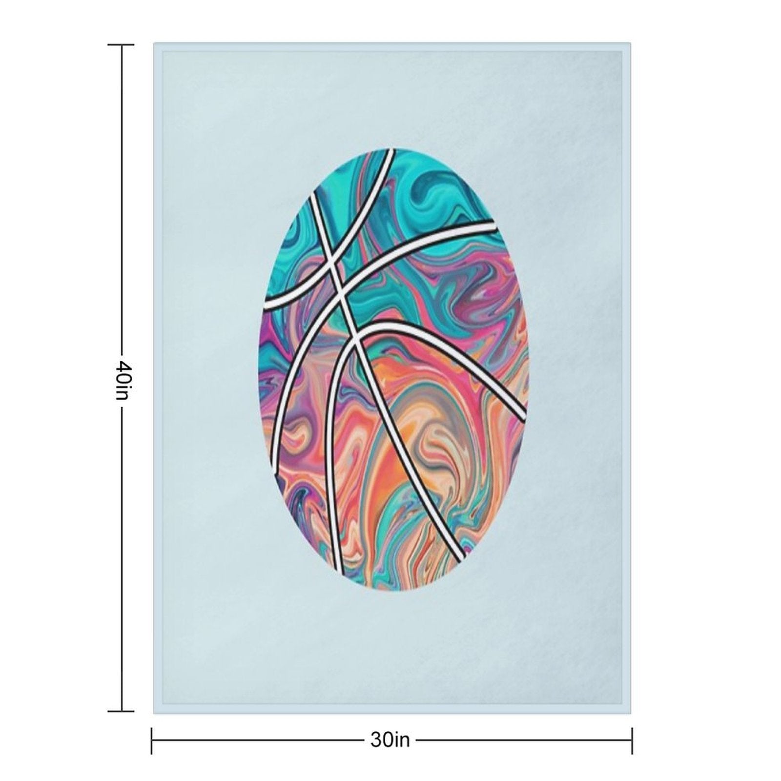 Basketball Ball Watercolors Premium Throw Blanket