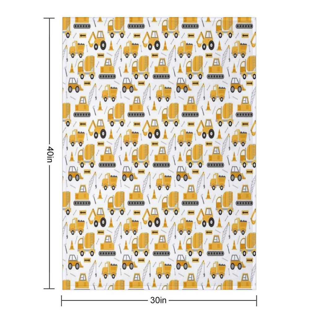 Construction Trucks Sustainable Throw Blanket