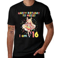 16 Years Old 16th Birthday for Girl Anime 16 Birthday  Heathered Texture T-Shirt