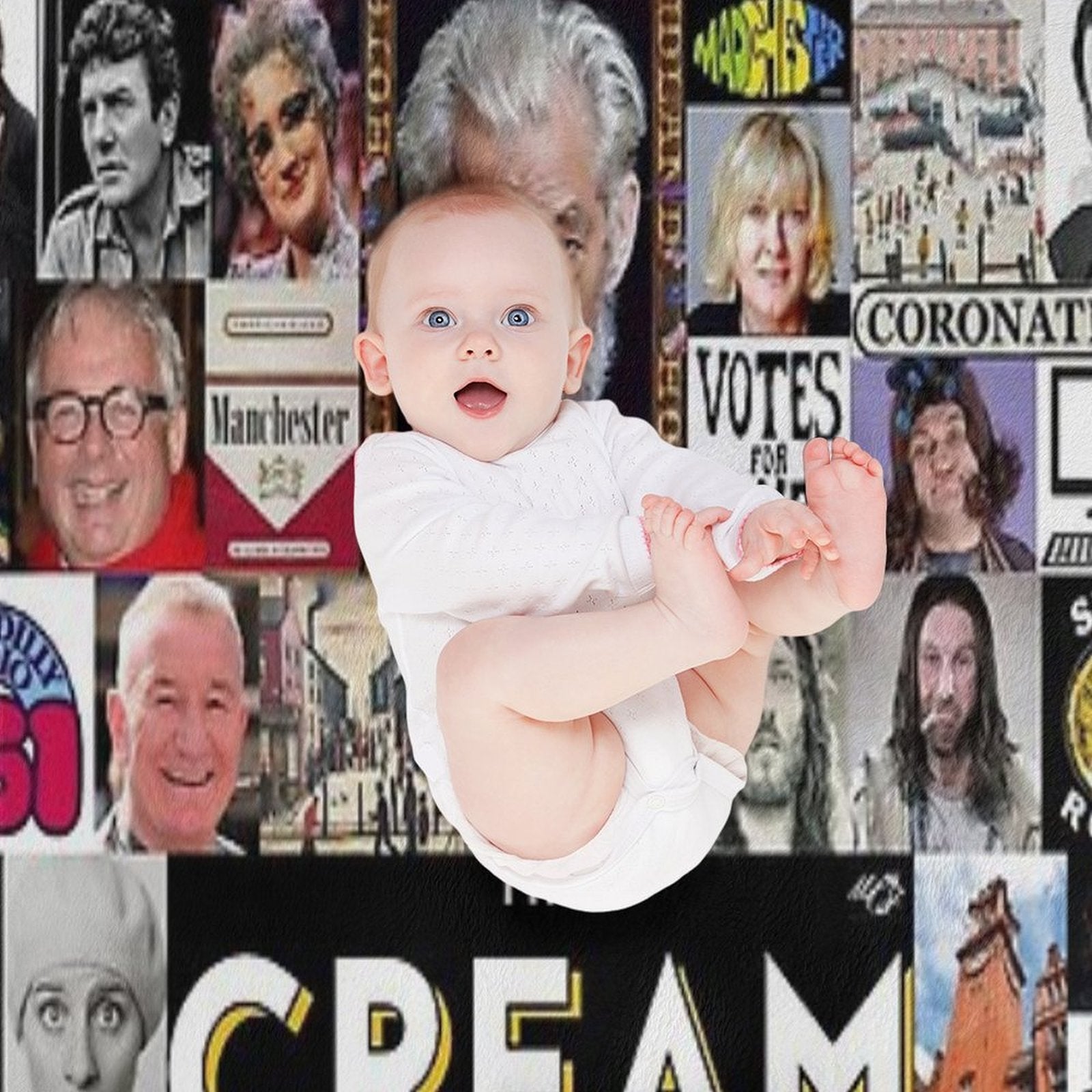 The Cream of Manchester Collage Original 2020 All-season Throw Blanket