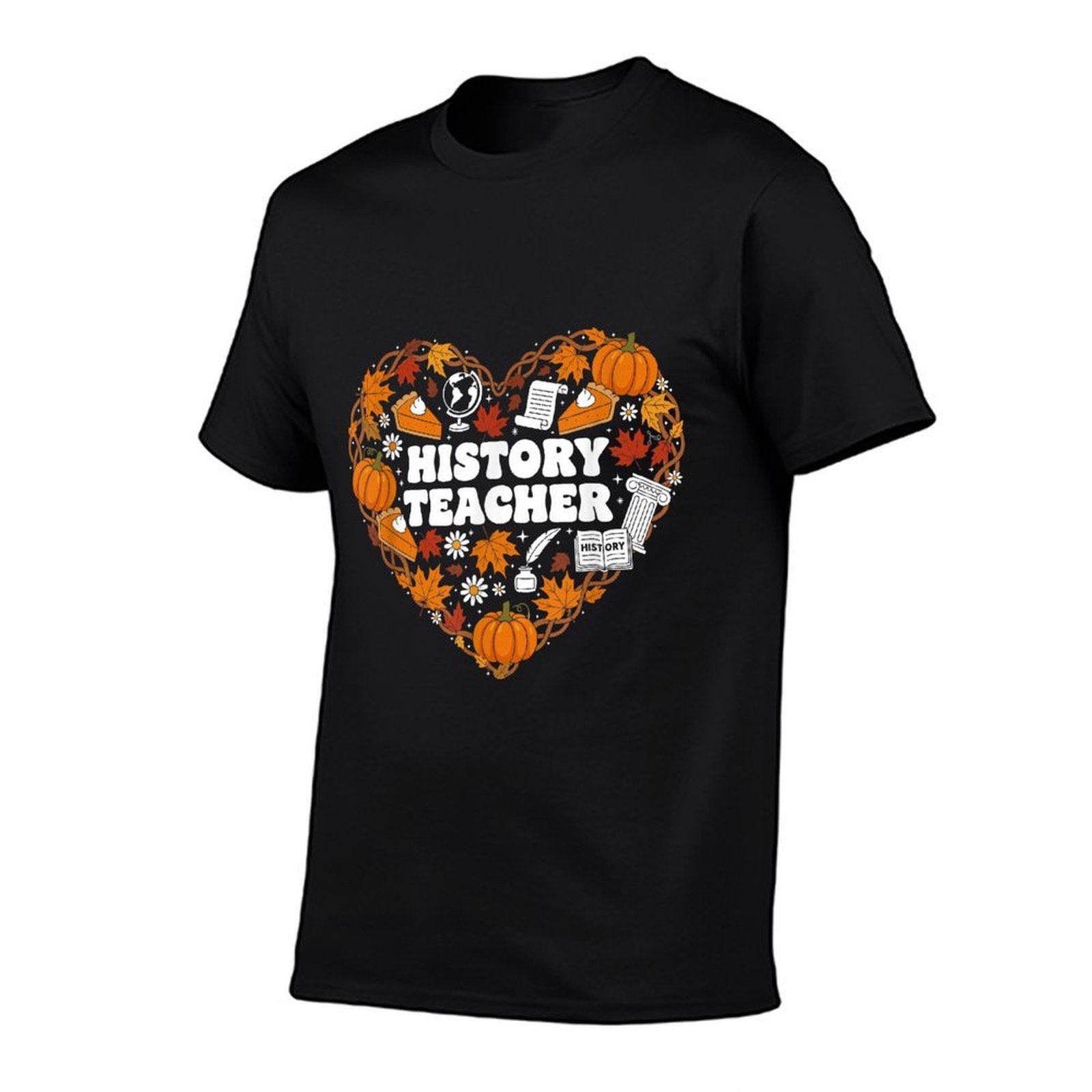 History Teacher Heart Autumn Thanksgiving Womens Mens Kids  Vintage-inspired T-Shirt