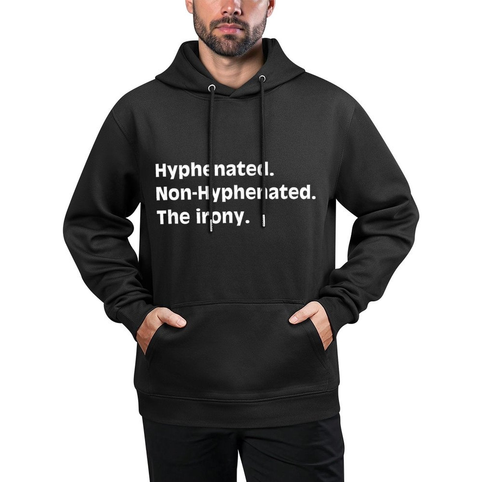 Hyphenated Non-Hyphenated The Irony Bad Grammar Mj Medium-Weight Fabric Hoodie