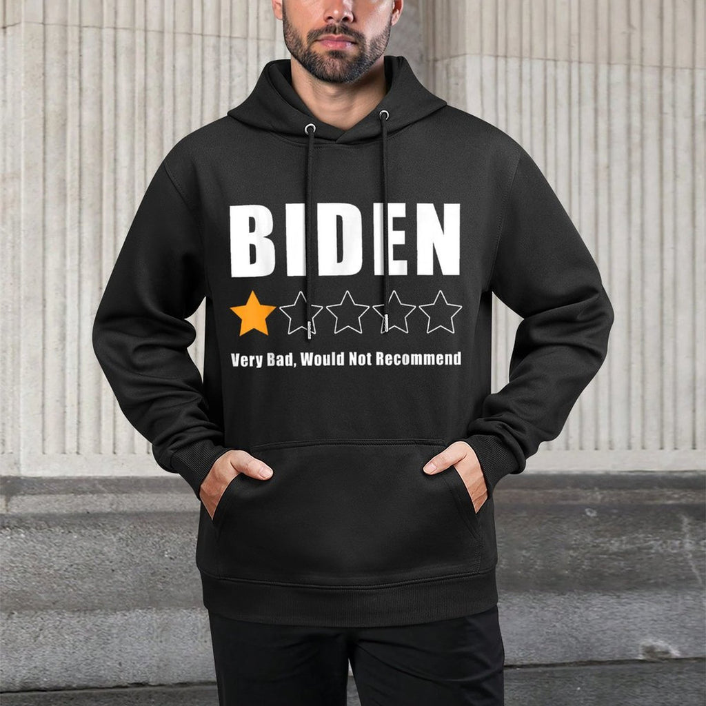 Funny Anti Biden Pro Trump 1 Star Rating Election Vote 2024 Easy Care Hoodie