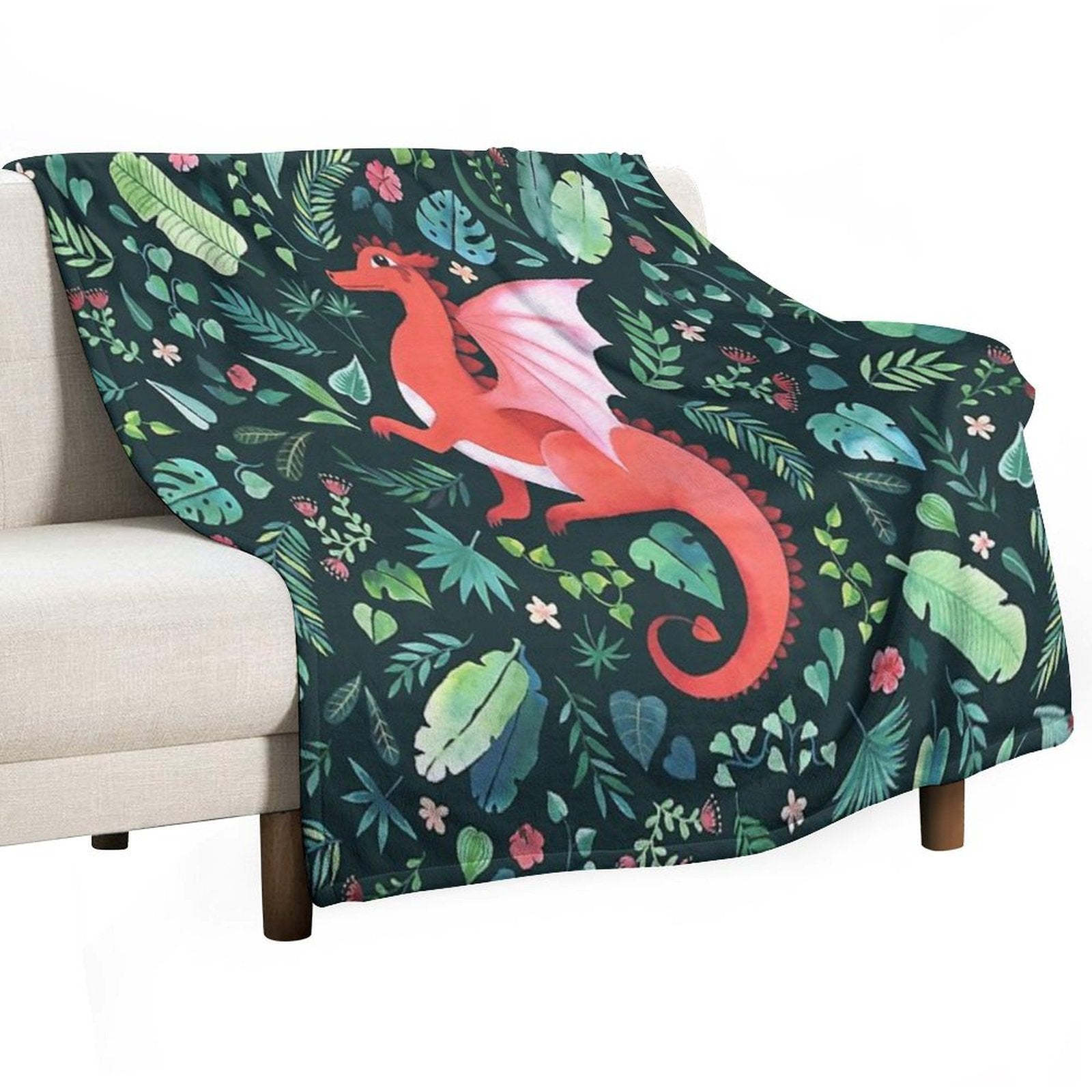 Tropical Dragon Shrink-resistant Throw Blanket
