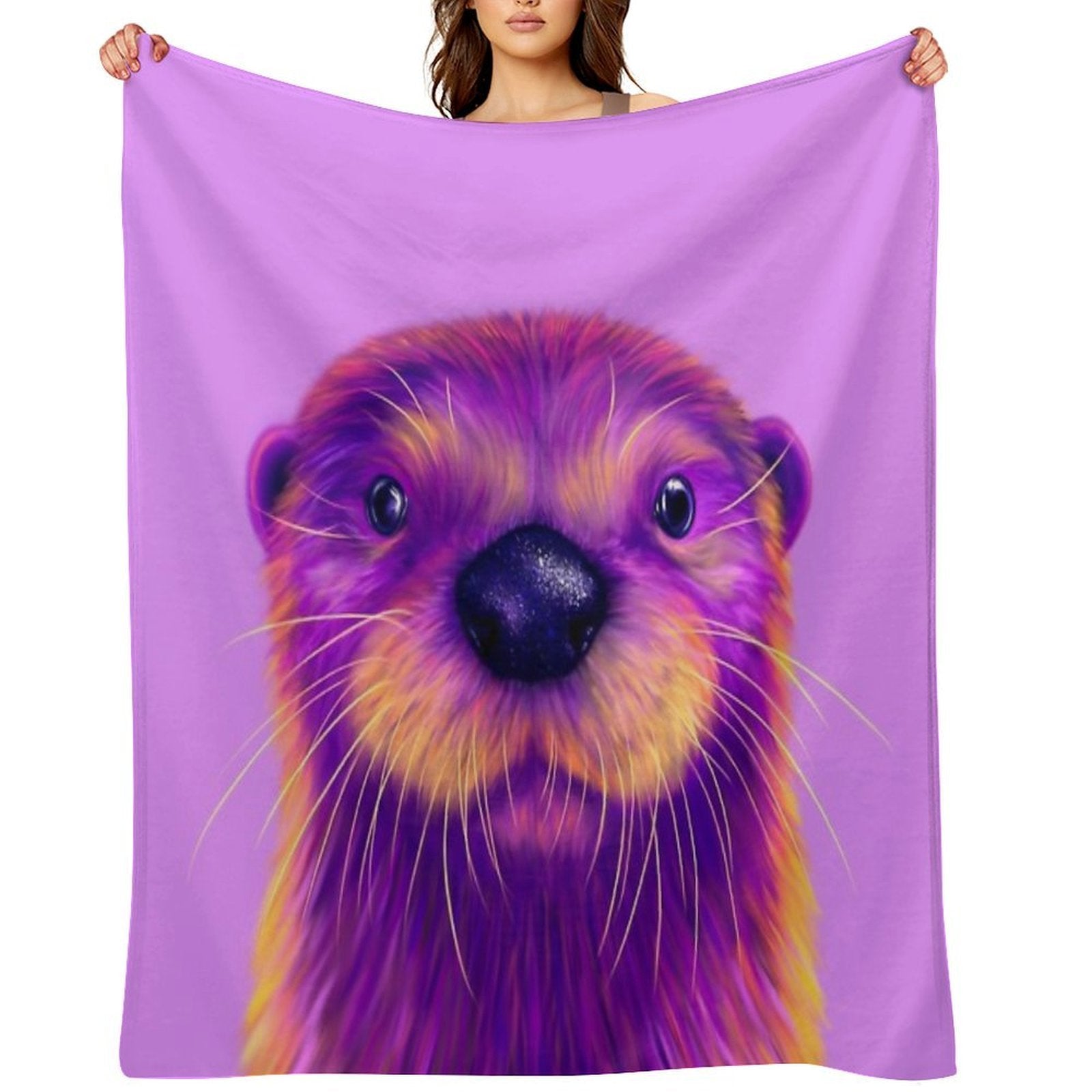 Purple Otter Compact Throw Blanket