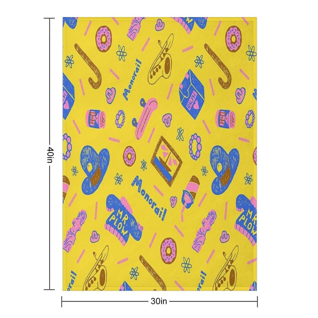 Comprehensive Simpsons Pattern Premium Throw Blanket