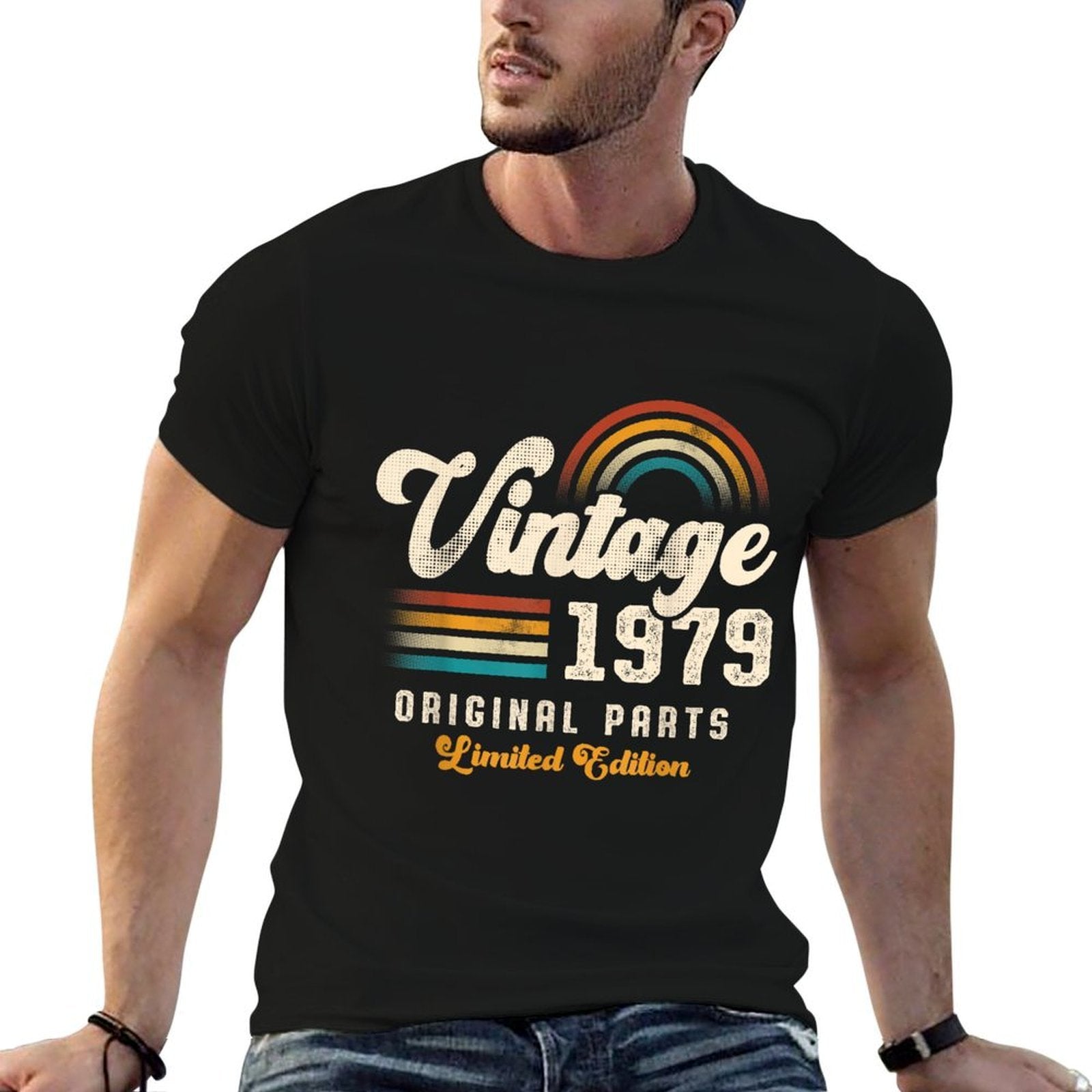 Vintage 1979 Original Parts 46th Birthday Retro  Slim-fit Cut T-Shirt