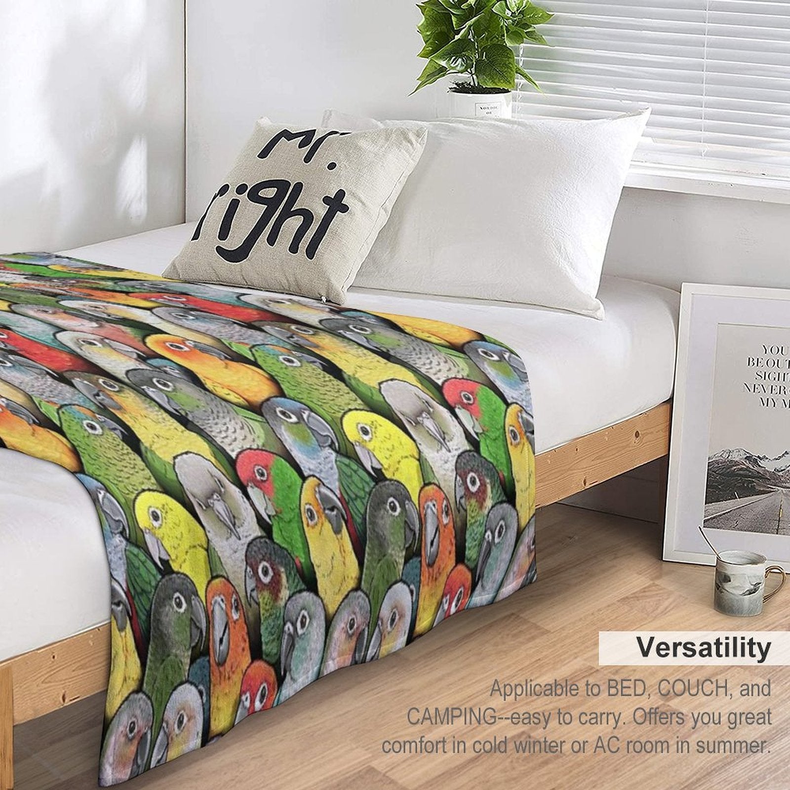 Colour of Conures Eco-conscious Throw Blanket