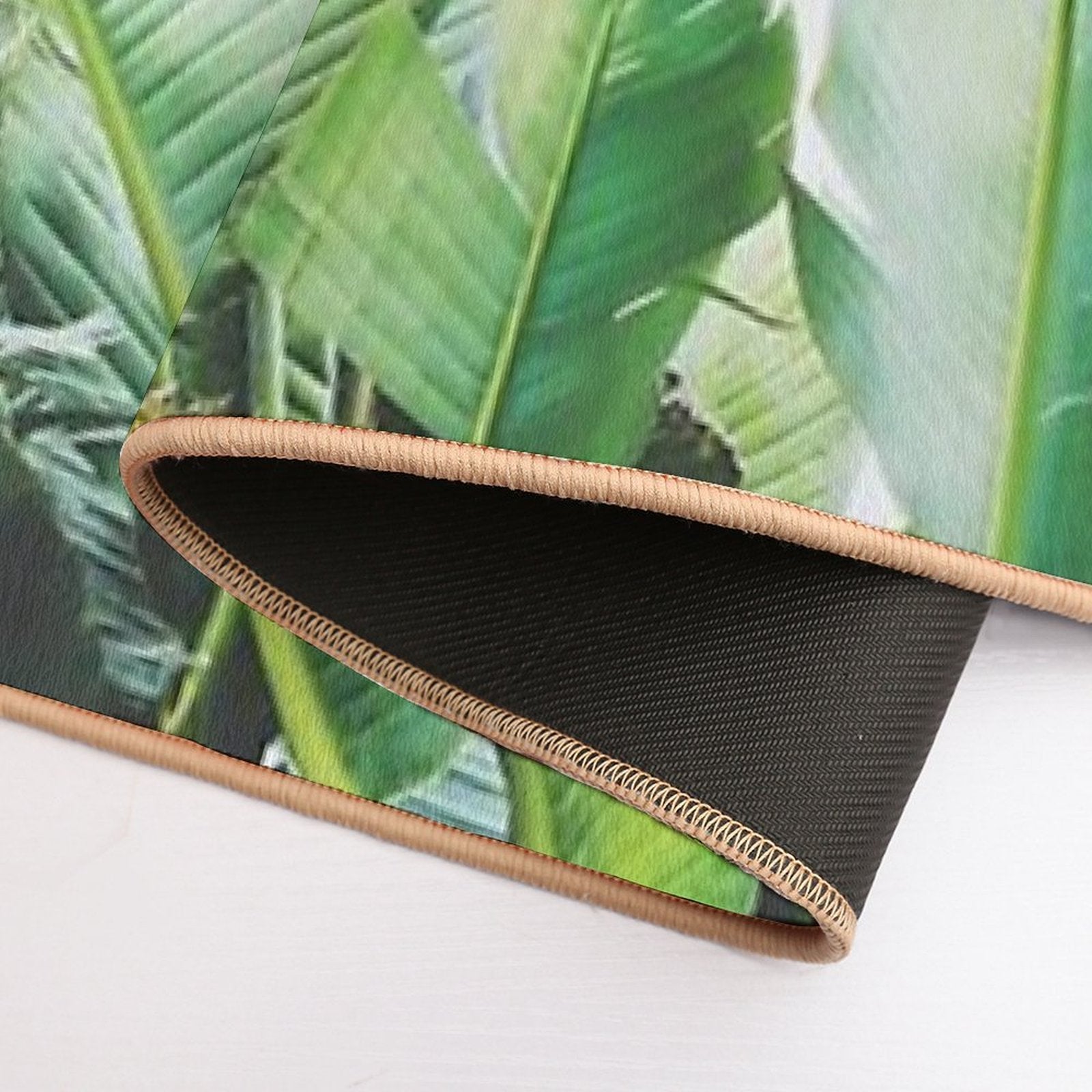 Tropical Banana Leaves  Easy To Clean Bath Mat