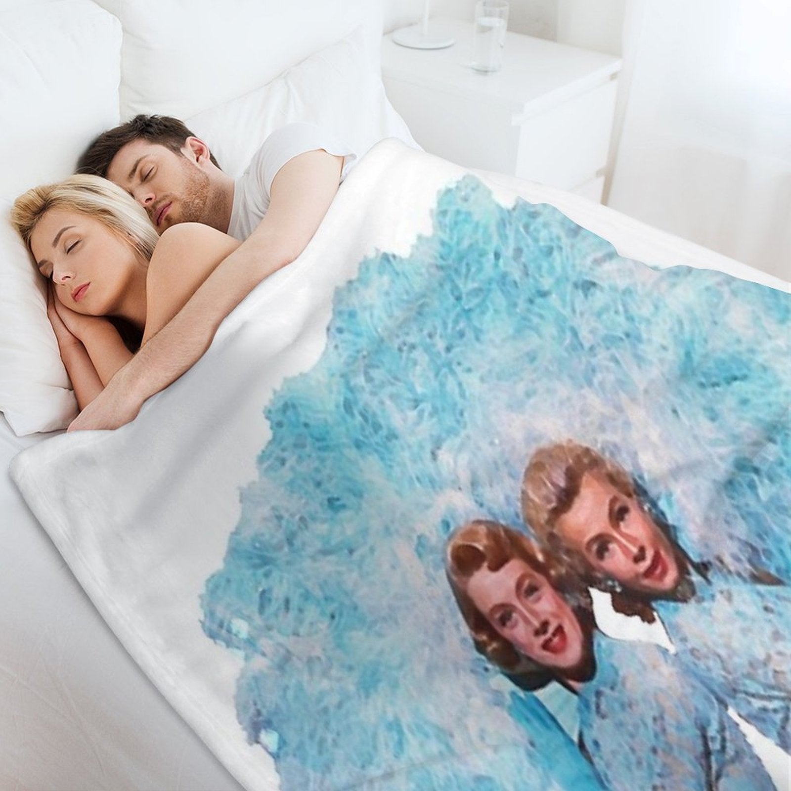 Sisters - Watercolor Plush Throw Blanket