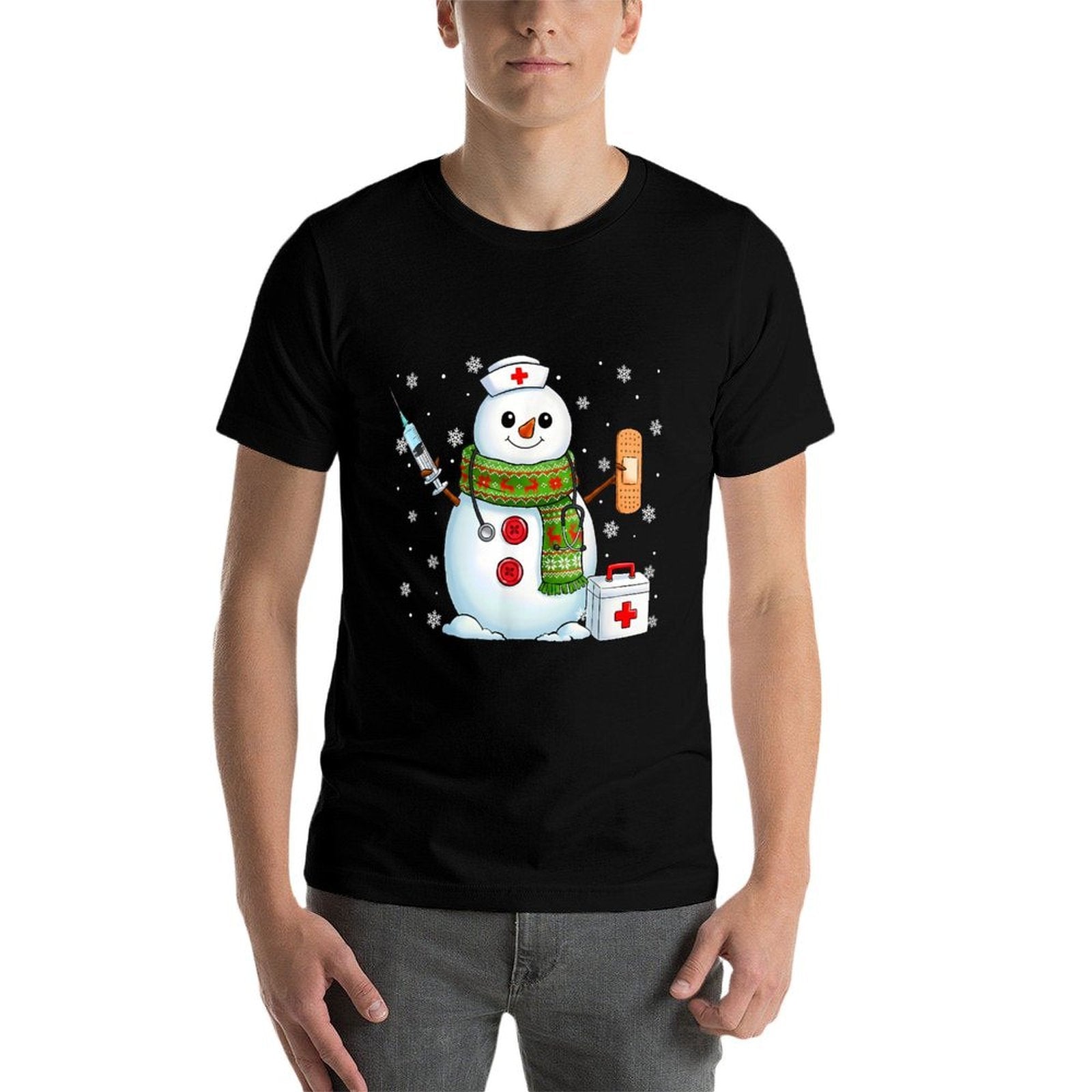 Funny Snowman Nurse Pjs Pajamas Christmas Xmas Women Men  Lightweight T-Shirt