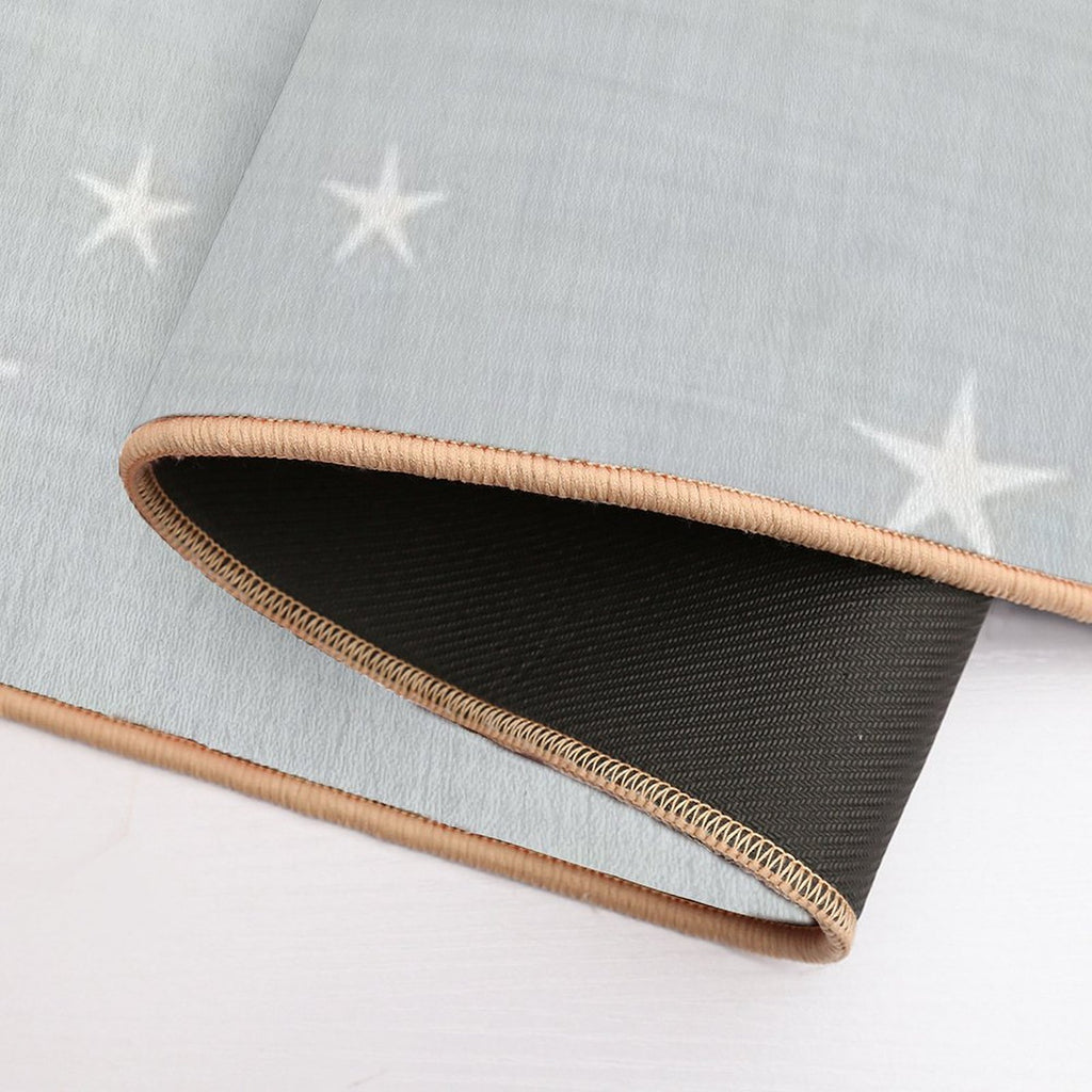 Grey Star with Fabric Texture - Narwhal Collection  Repositionable Bath Mat