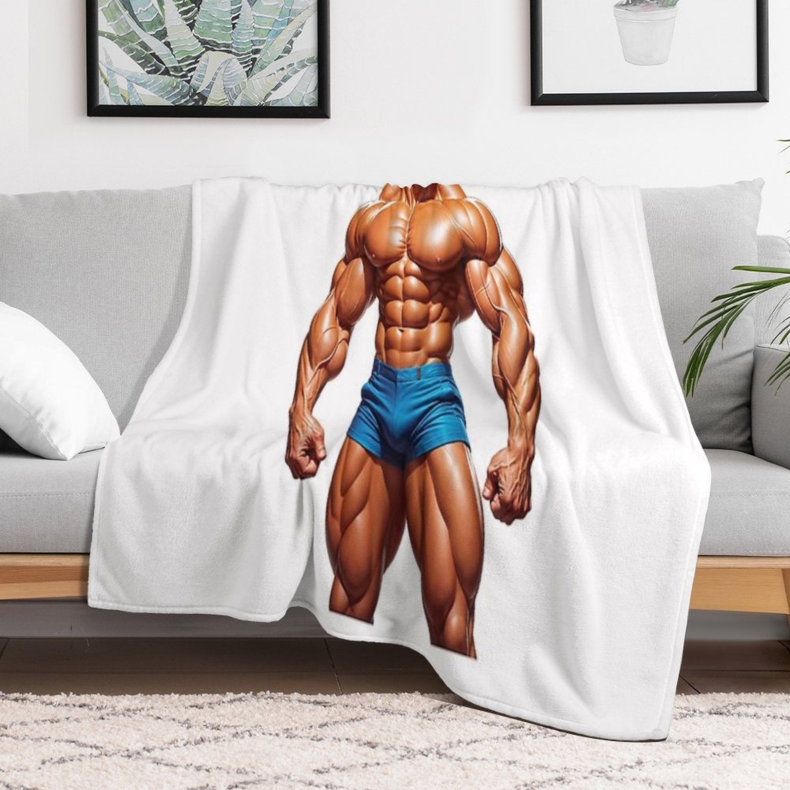 New Series Bodybuilder Sticker #91 Wrinkle-free Throw Blanket