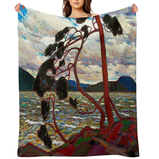WEST WIND  Vintage 1919 Tom Thomson Algonquin Park Art Print Wrinkle-free Throw Blanket
