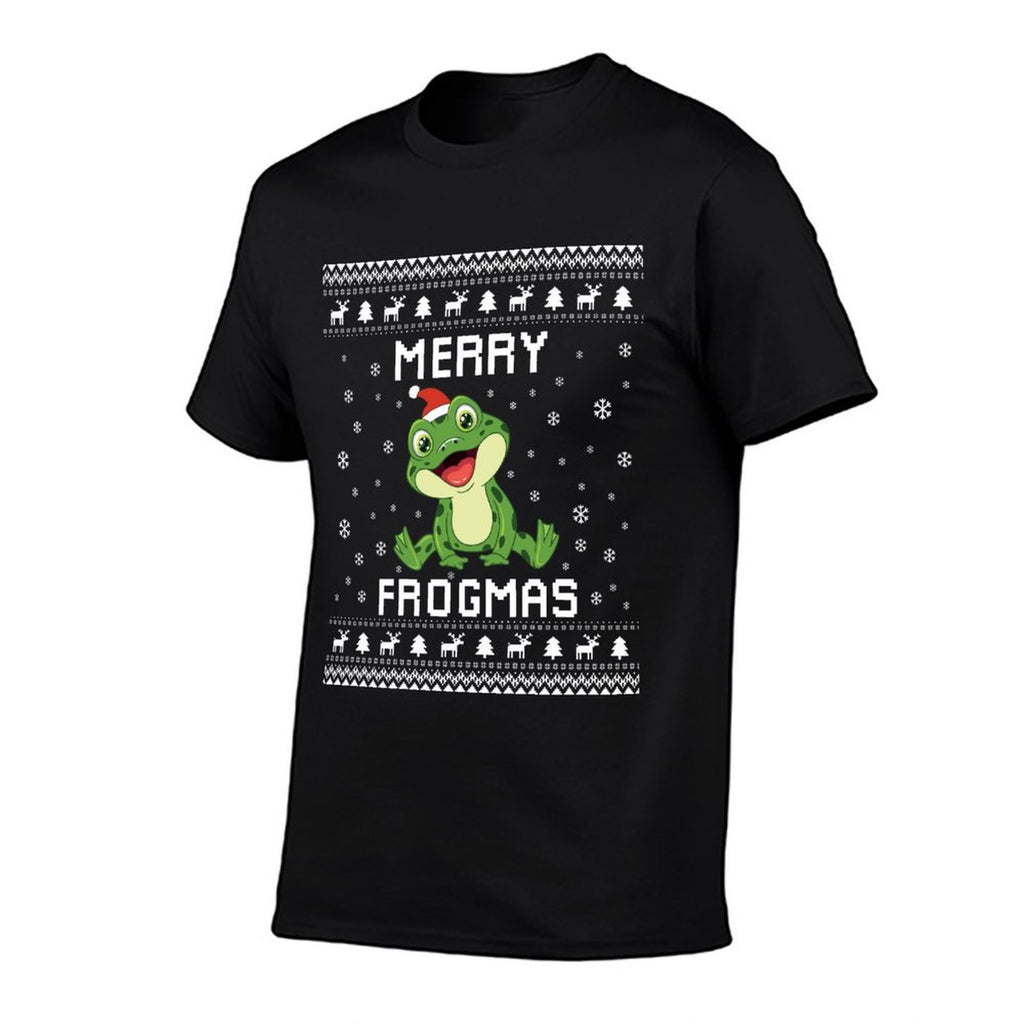 Frog Ugly Christmas Sweater Frog Lover Holiday Present  Oversized Silhouette T-Shirt
