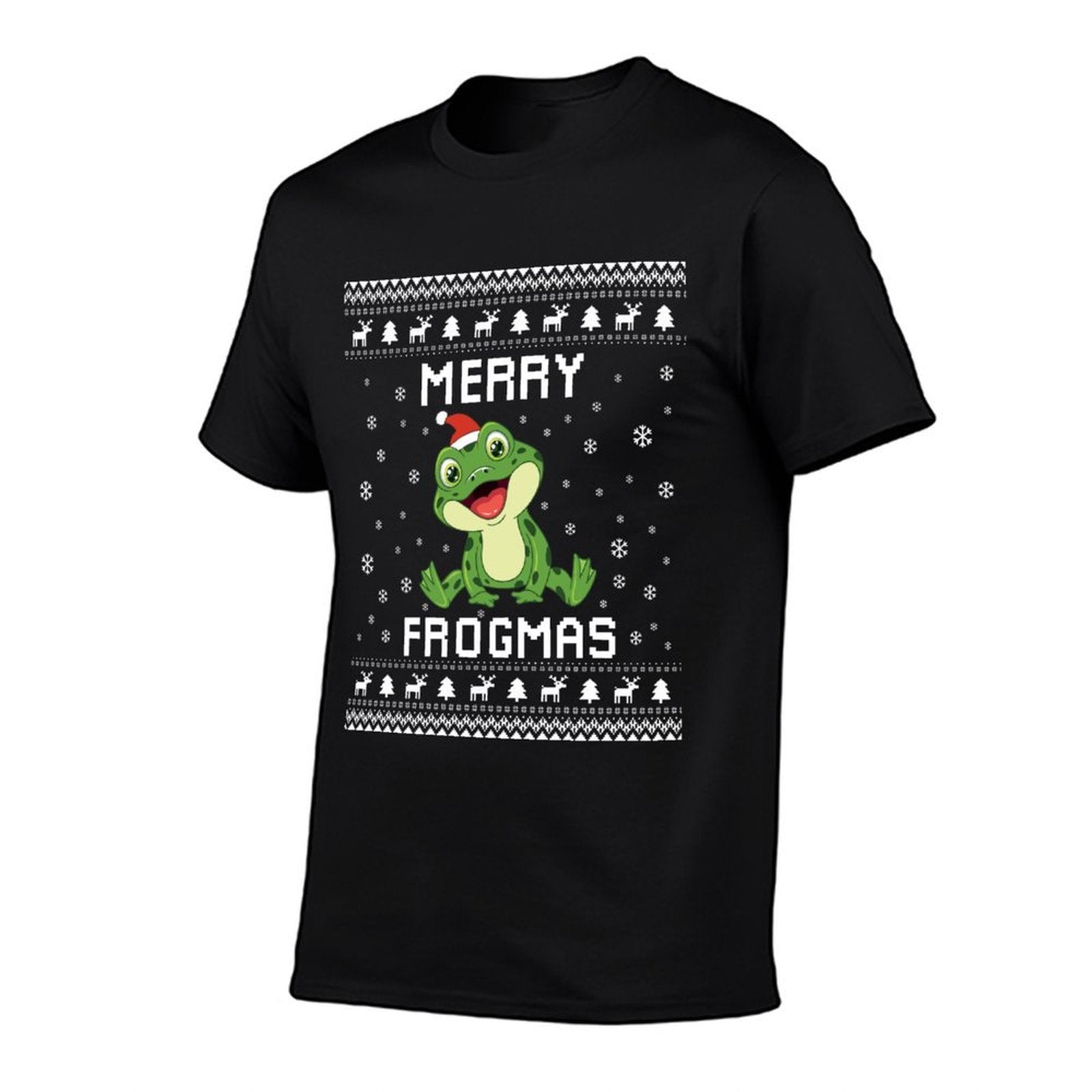 Frog Ugly Christmas Sweater Frog Lover Holiday Present  Oversized Silhouette T-Shirt