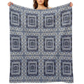 Damask Mosaic Tile Art Multi-functional Throw Blanket