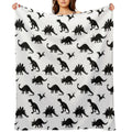 Black + White Dinosaurs Compact Throw Blanket