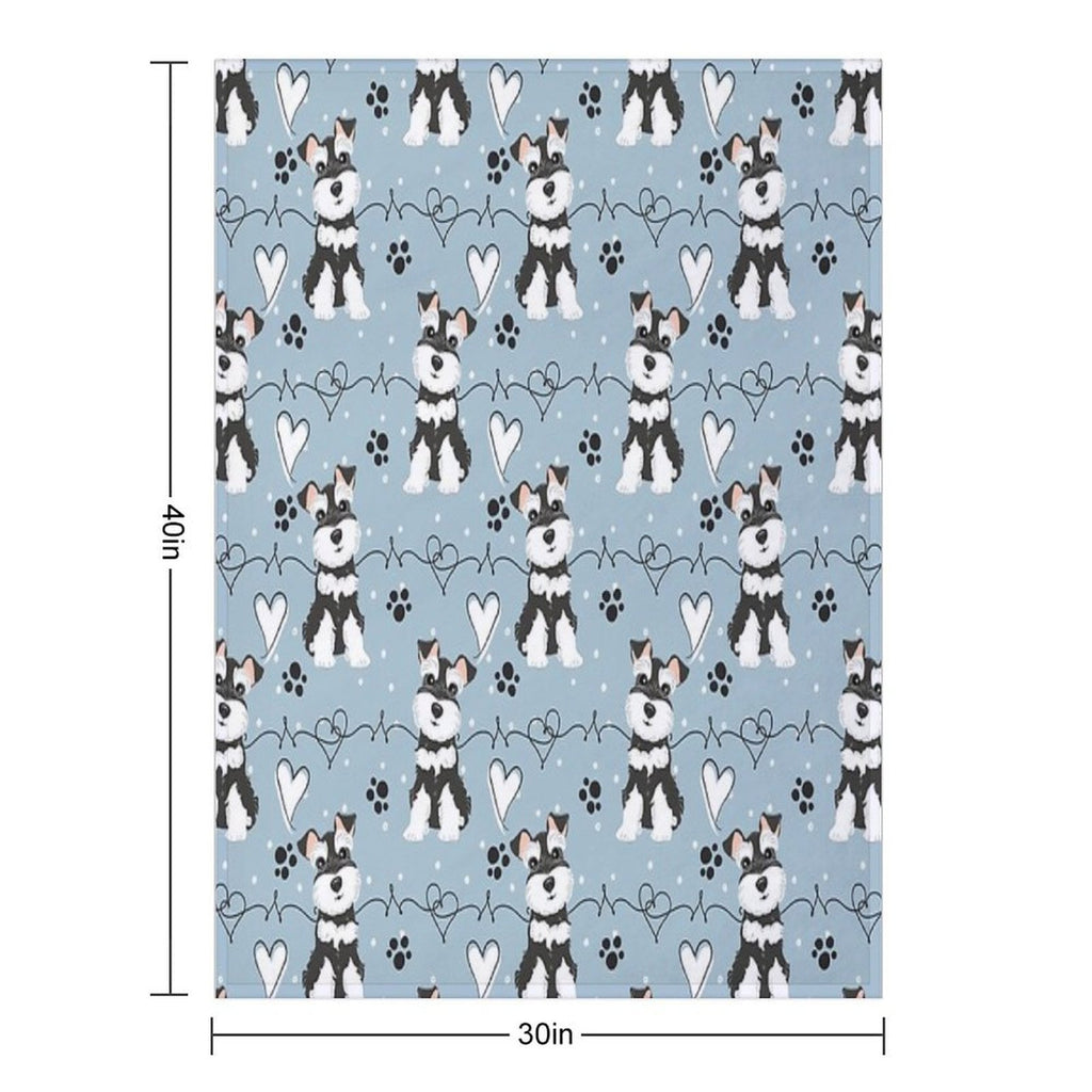 Love Black And White Miniature Schnauzer Quick-dry Throw Blanket