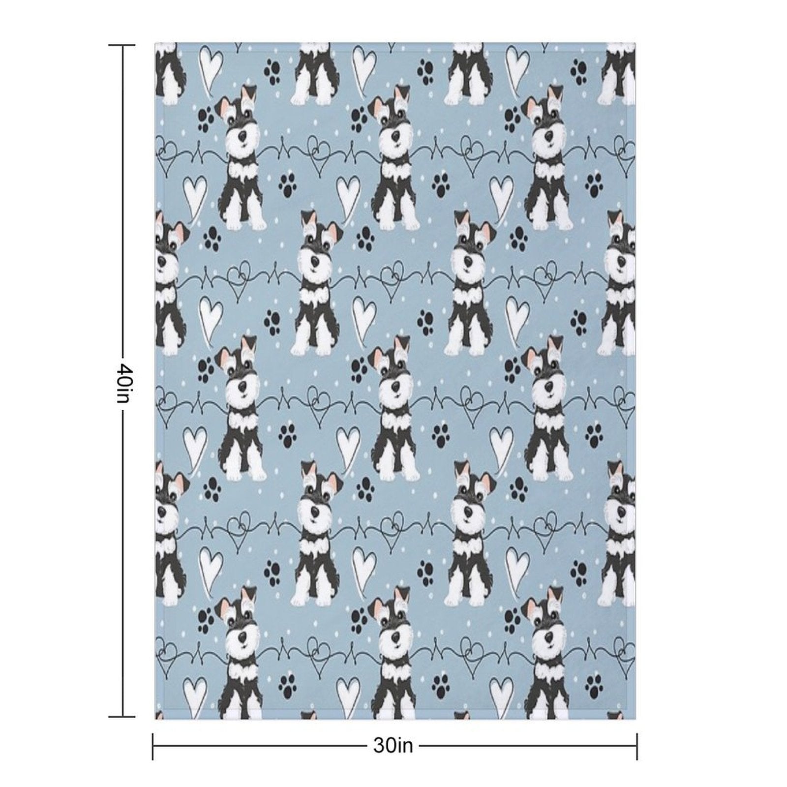 Love Black And White Miniature Schnauzer Quick-dry Throw Blanket
