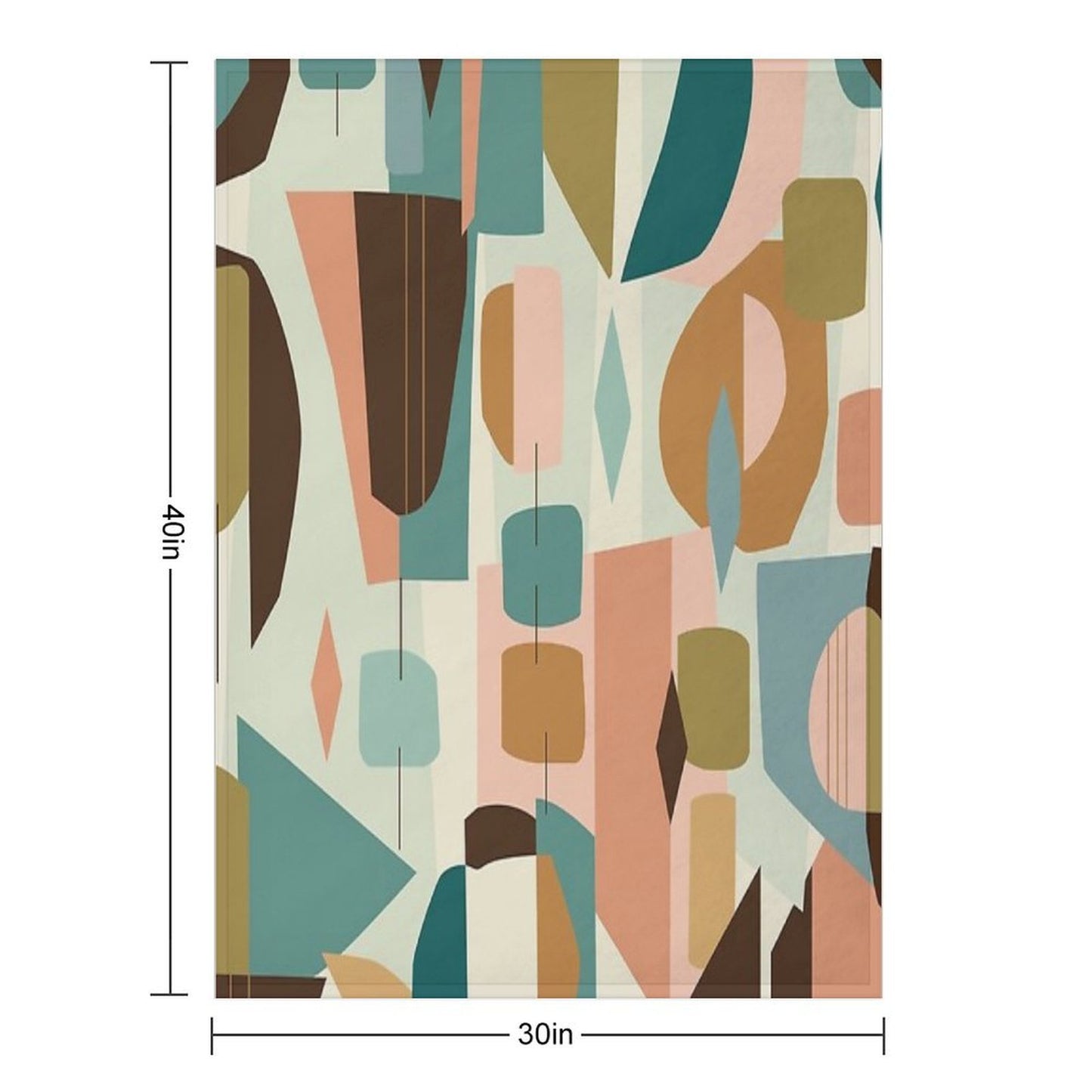 Mid Century Modern Geometric Abstract Retro Shapes Pattern Anti-pilling Throw Blanket